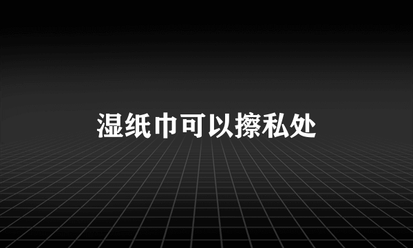 湿纸巾可以擦私处