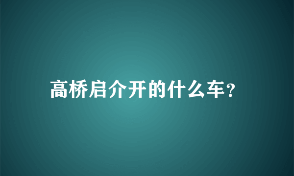 高桥启介开的什么车？