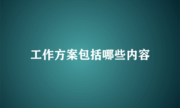 工作方案包括哪些内容