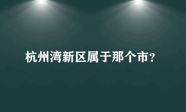 杭州湾新区属于那个市？