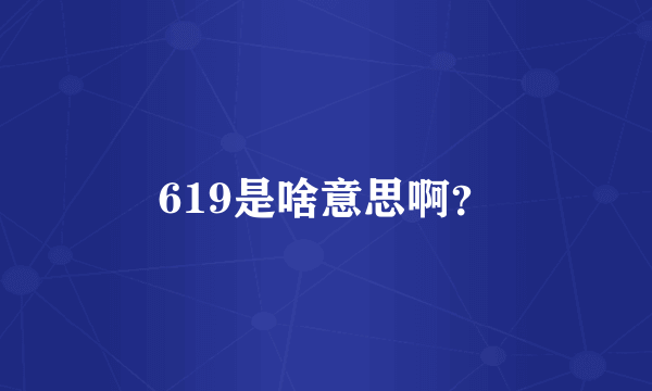 619是啥意思啊？