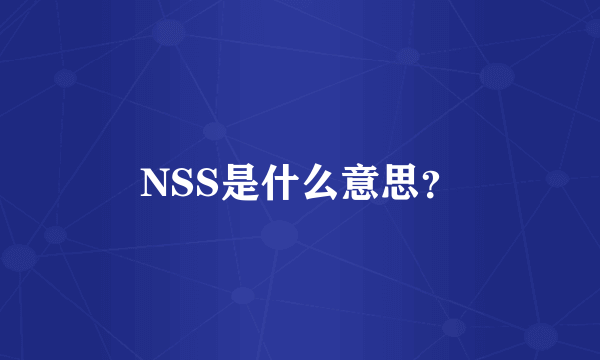 NSS是什么意思？