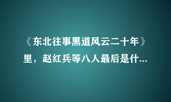 《东北往事黑道风云二十年》里，赵红兵等八人最后是什么结局？