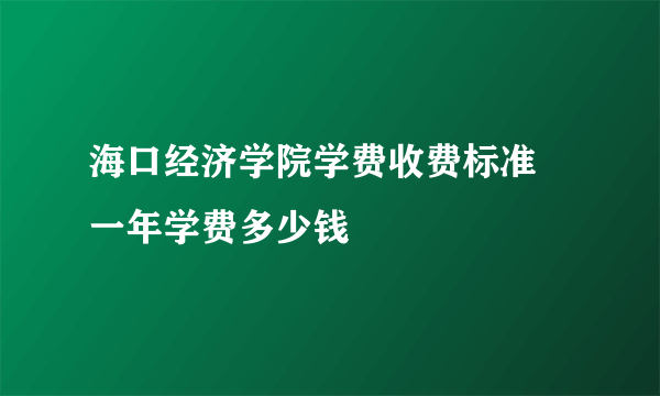 海口经济学院学费收费标准 一年学费多少钱