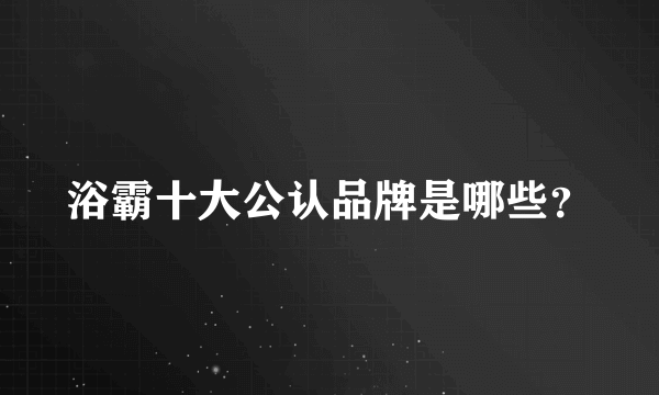 浴霸十大公认品牌是哪些？