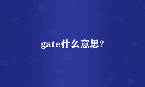 gate什么意思?