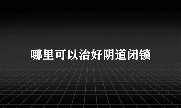 哪里可以治好阴道闭锁