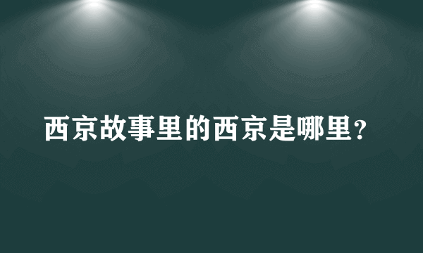 西京故事里的西京是哪里？