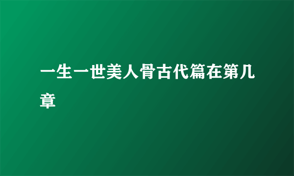 一生一世美人骨古代篇在第几章