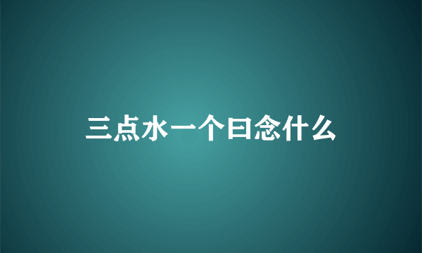 三点水一个曰念什么