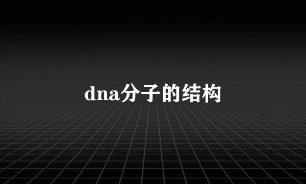 dna分子的结构