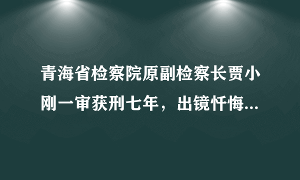 青海省检察院原副检察长贾小刚一审获刑七年，出镜忏悔称自己“祸国殃民”