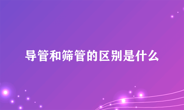 导管和筛管的区别是什么