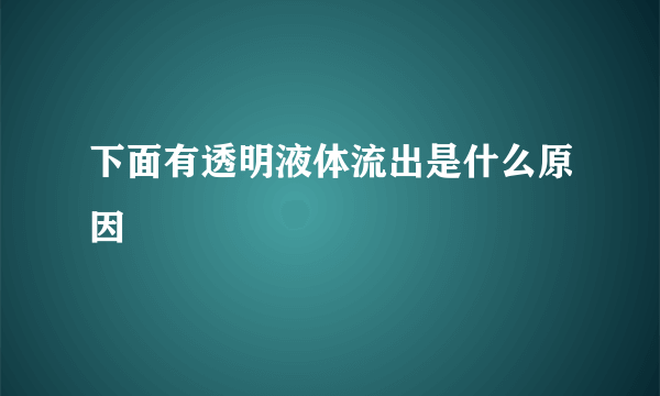 下面有透明液体流出是什么原因