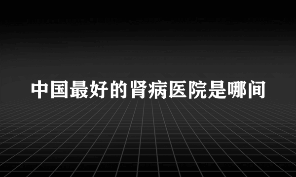 中国最好的肾病医院是哪间