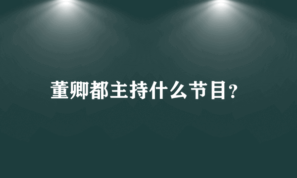 董卿都主持什么节目？