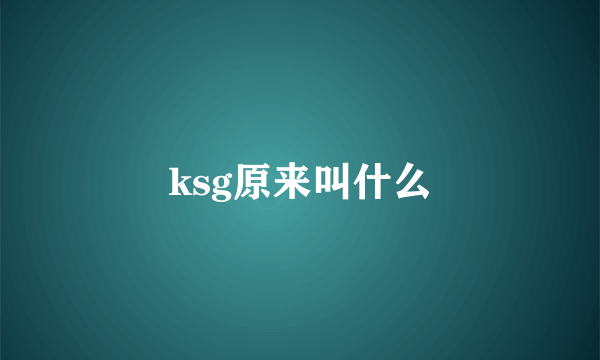 ksg原来叫什么