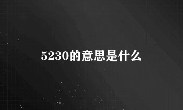 5230的意思是什么