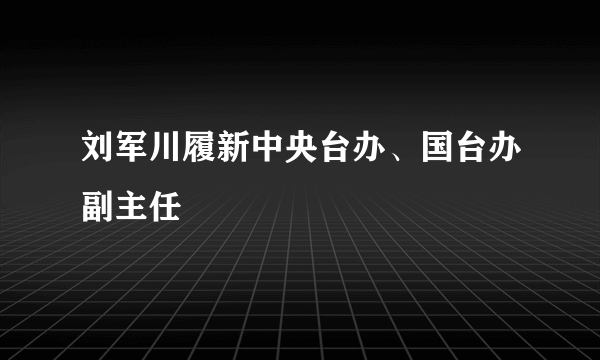 刘军川履新中央台办、国台办副主任