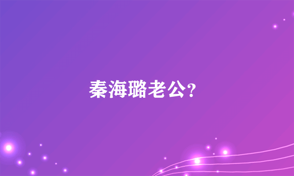 秦海璐老公？