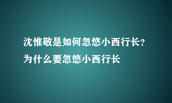 沈惟敬是如何忽悠小西行长？为什么要忽悠小西行长