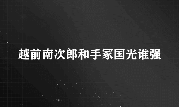 越前南次郎和手冢国光谁强