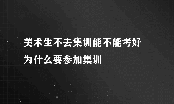 美术生不去集训能不能考好 为什么要参加集训