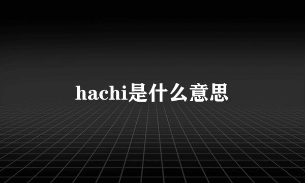 hachi是什么意思