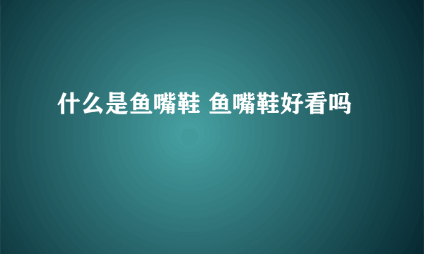 什么是鱼嘴鞋 鱼嘴鞋好看吗