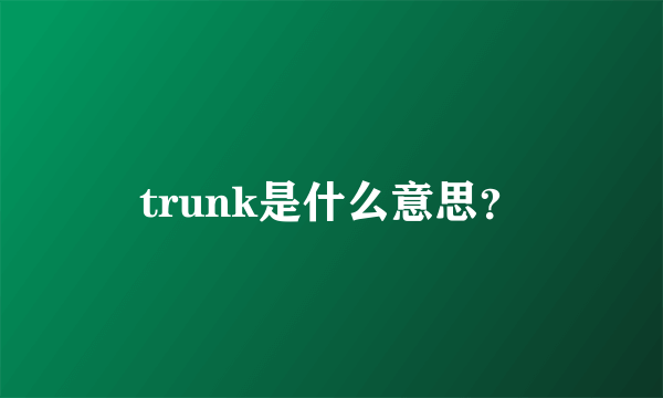 trunk是什么意思？