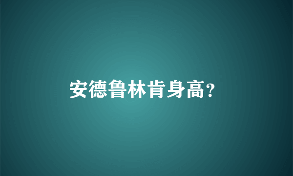 安德鲁林肯身高？