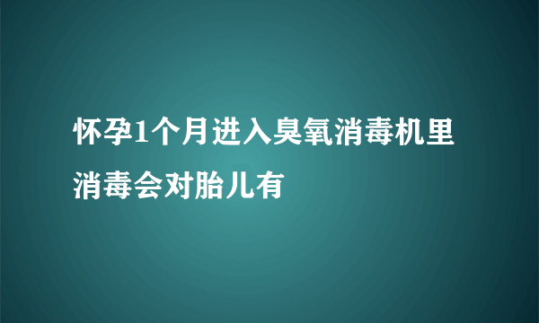 怀孕1个月进入臭氧消毒机里消毒会对胎儿有