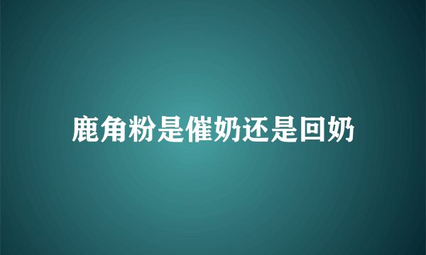 鹿角粉是催奶还是回奶