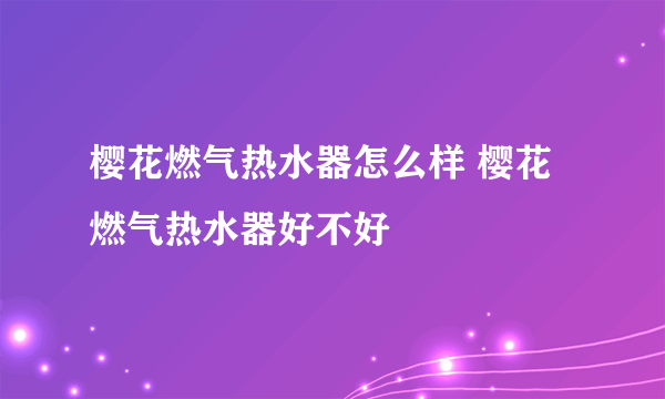 樱花燃气热水器怎么样 樱花燃气热水器好不好