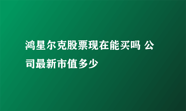 鸿星尔克股票现在能买吗 公司最新市值多少