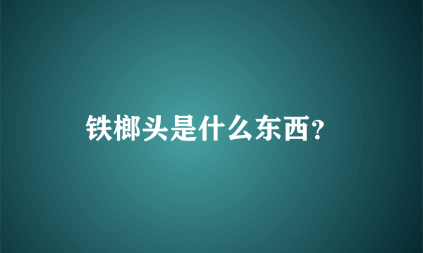 铁榔头是什么东西？