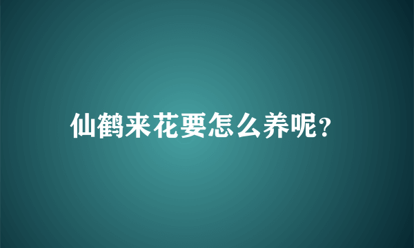 仙鹤来花要怎么养呢？