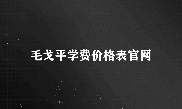 毛戈平学费价格表官网