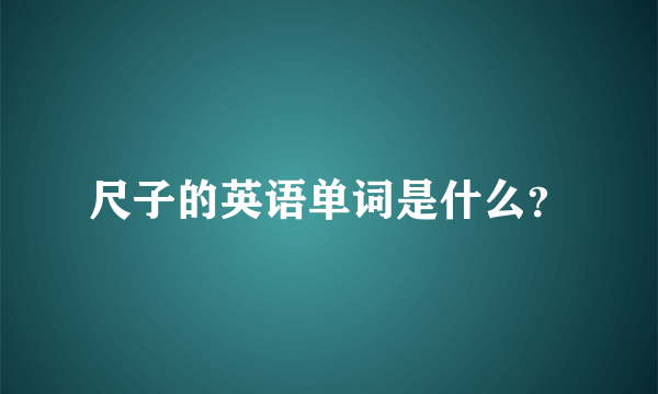 尺子的英语单词是什么？