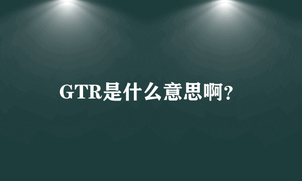 GTR是什么意思啊？