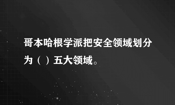 哥本哈根学派把安全领域划分为（）五大领域。