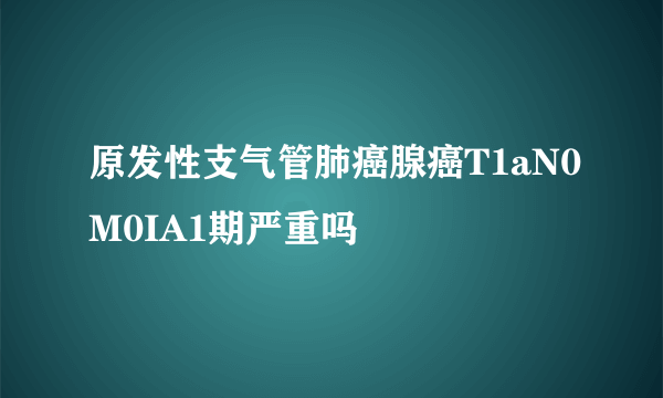 原发性支气管肺癌腺癌T1aN0M0IA1期严重吗