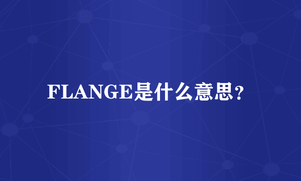 FLANGE是什么意思？