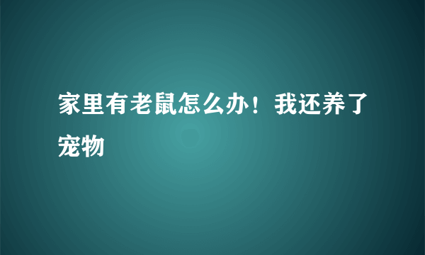 家里有老鼠怎么办！我还养了宠物