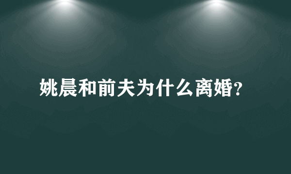 姚晨和前夫为什么离婚？