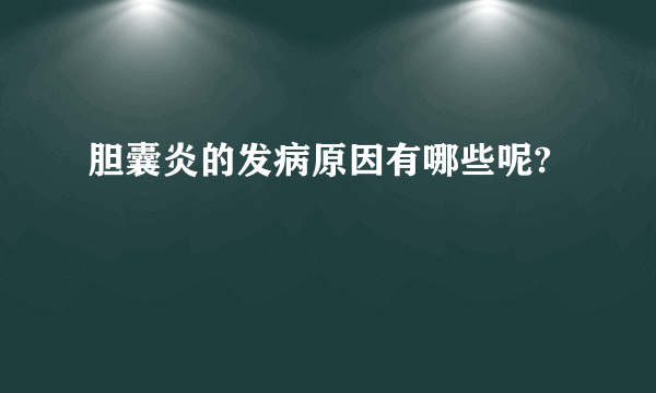 胆囊炎的发病原因有哪些呢?