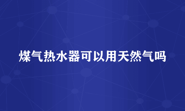 煤气热水器可以用天然气吗