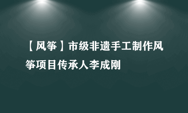 【风筝】市级非遗手工制作风筝项目传承人李成刚