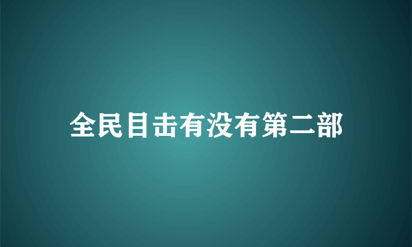 全民目击有没有第二部