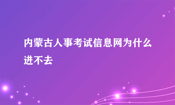 内蒙古人事考试信息网为什么进不去